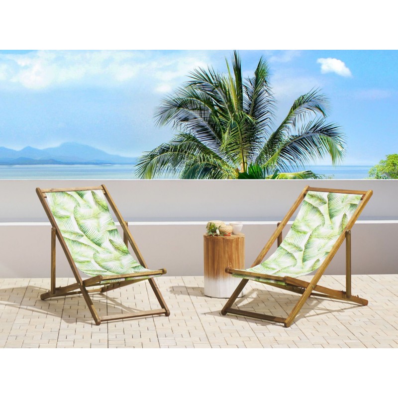 Zestaw 2 wymiennych tkanin do leżaków ogrodowych ANZIO/AVELLINO Jasnozielony