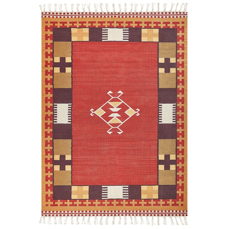 Dywan bawełniany kilim 200 x 300 cm wielokolorowy PARAKAR