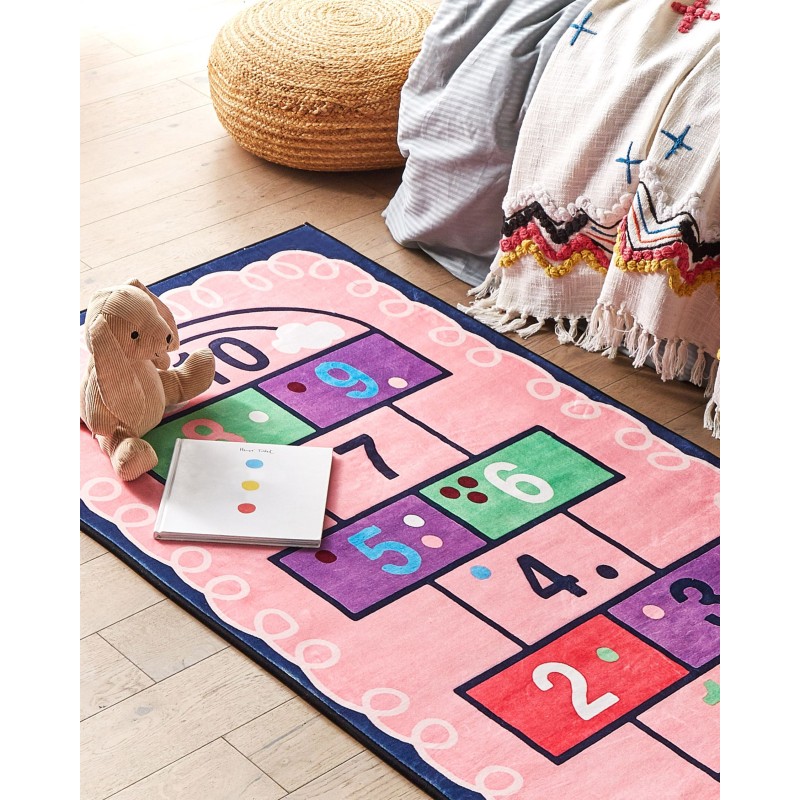 Dywan dziecięcy gra w klasy 80 x 150 cm różowy HONAZ