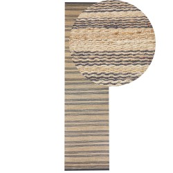 Dywan z juty 80 x 300 cm beżowo- szary BUDHO