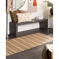 Dywan z juty 80 x 300 cm beżowo- szary BUDHO