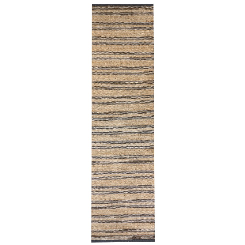 Dywan z juty 80 x 300 cm beżowo- szary BUDHO