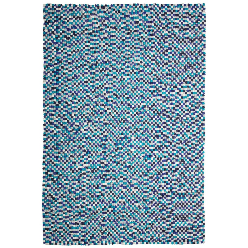 Dywan z filcowych kulek 160 x 230 cm wielokolorowy niebieski AMDO