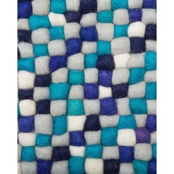 Dywan z filcowych kulek 160 x 230 cm wielokolorowy niebieski AMDO