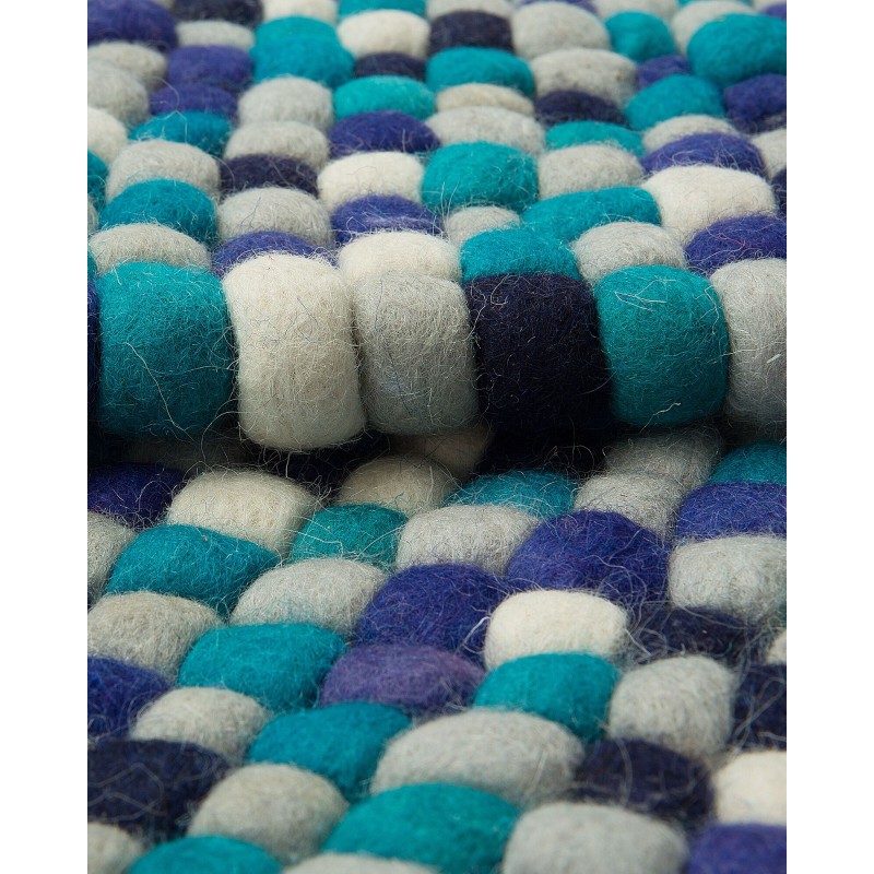 Dywan z filcowych kulek 160 x 230 cm wielokolorowy niebieski AMDO