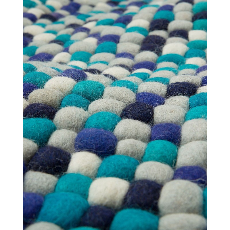 Dywan z filcowych kulek 160 x 230 cm wielokolorowy niebieski AMDO