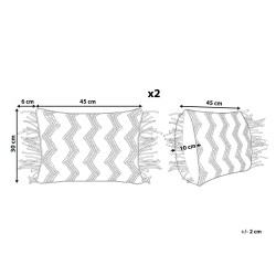 Zestaw 2 poduszek dekoracyjnych KIRIKKALE Bawełna 30 x 45 cm Szary Wzór geometryczny