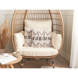 Zestaw 2 poduszek dekoracyjnych THONDI Bawełna 45 x 45 cm Beżowy W paski