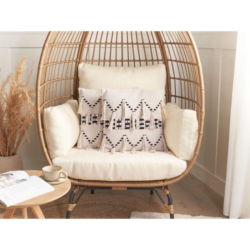 Zestaw 2 poduszek dekoracyjnych THONDI Bawełna 45 x 45 cm Beżowy W paski