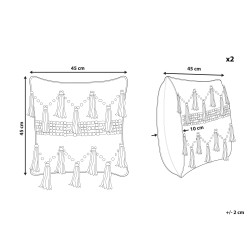 Zestaw 2 poduszek dekoracyjnych THONDI Bawełna 45 x 45 cm Beżowy W paski