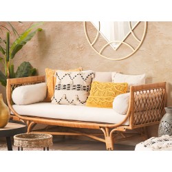 Zestaw 2 poduszek dekoracyjnych THONDI Bawełna 45 x 45 cm Beżowy W paski