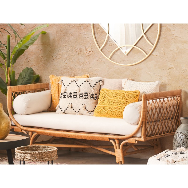 Zestaw 2 poduszek dekoracyjnych THONDI Bawełna 45 x 45 cm Beżowy W paski