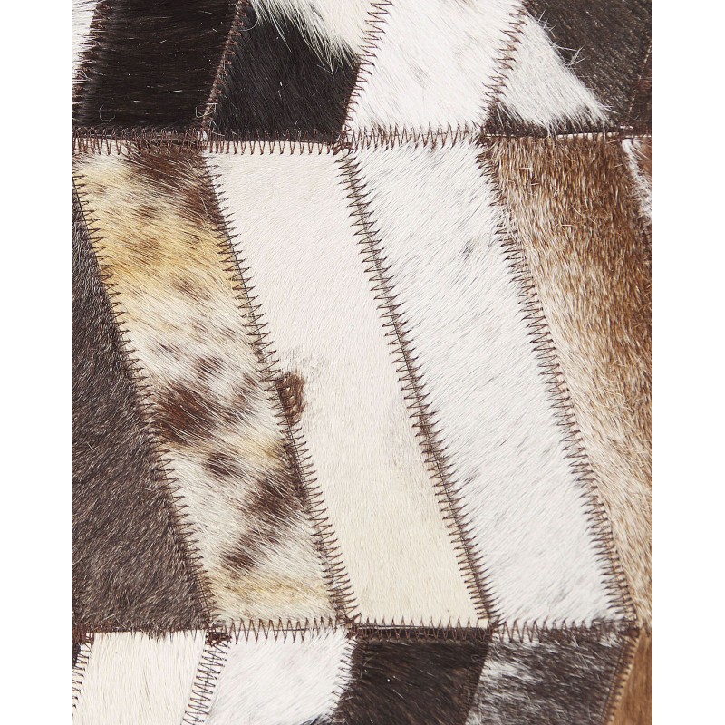 Dywan patchwork skórzany 140 x 200 cm brązowo-biały AKYELE