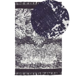 Dywan z wiskozy 160 x 230 cm fioletowy z białym AKARSU