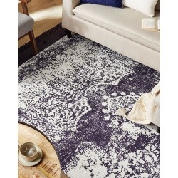 Dywan z wiskozy 160 x 230 cm fioletowy z białym AKARSU