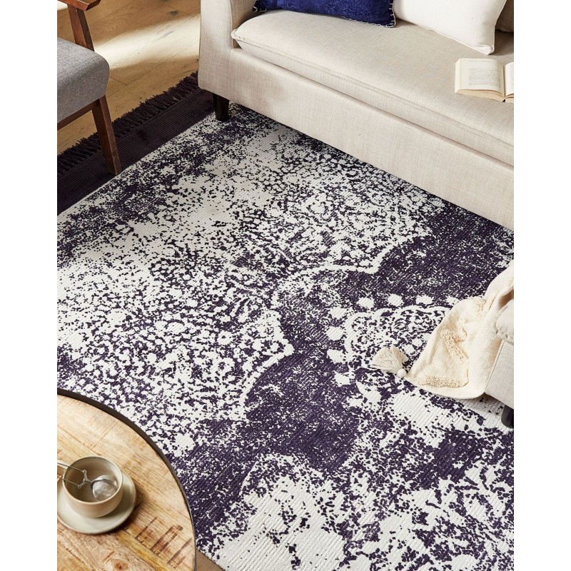 Dywan z wiskozy 160 x 230 cm fioletowy z białym AKARSU