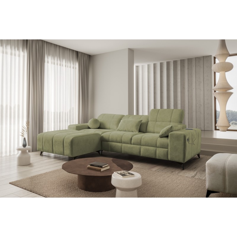 Ecksofa Ballagio I mit Schlaffunktion aus Plecionka-Stoff, Spring 1115 - Schönheit und Funktionalität in einem!