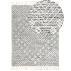 Dywan wełniany 160 x 230 cm szaro-biały SAVUR