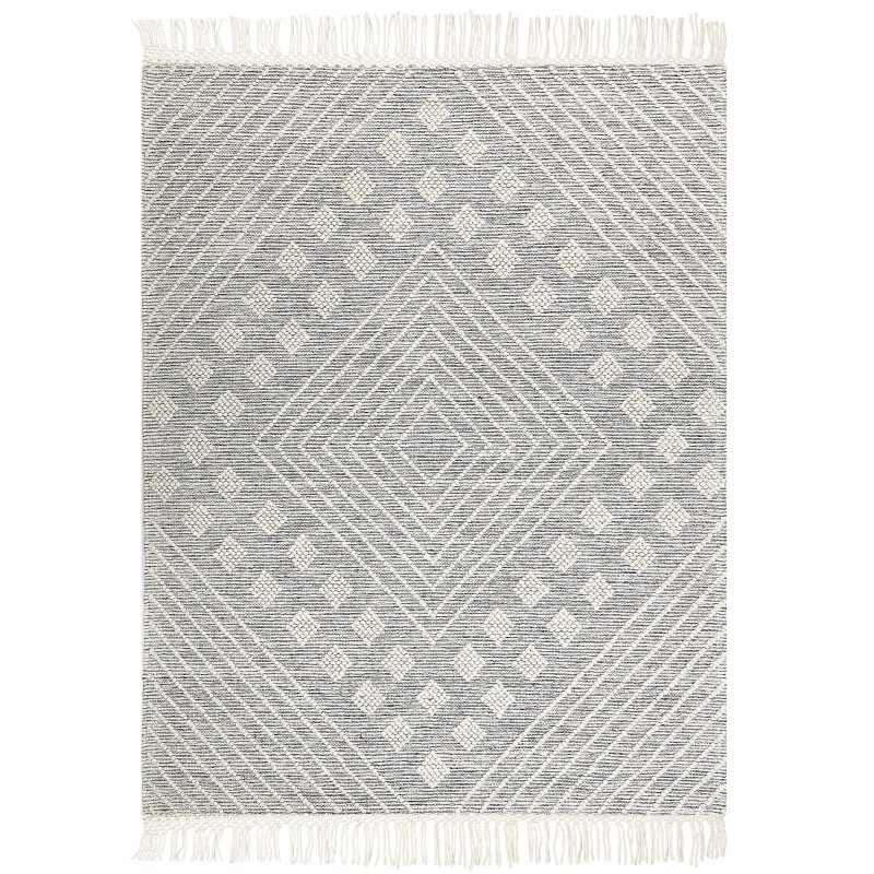 Dywan wełniany 160 x 230 cm szaro-biały SAVUR