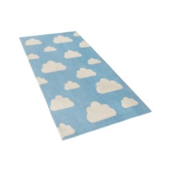 Dywan dziecięcy bawełniany motyw chmur 60 x 90 cm niebieski GWALIJAR