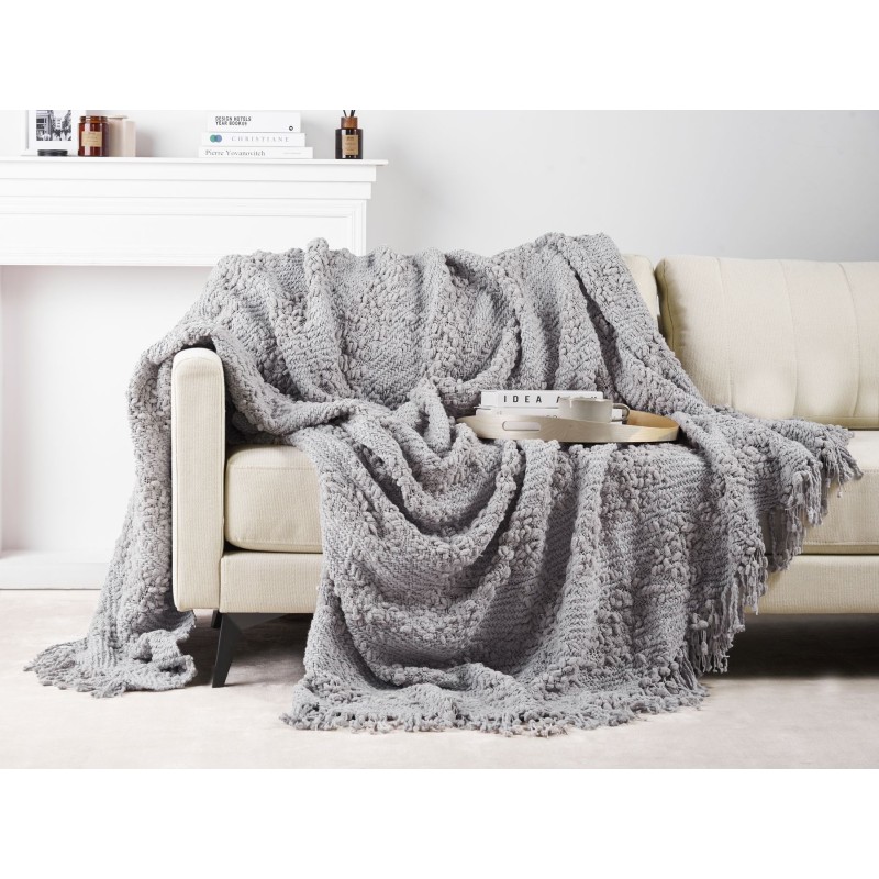 Koc VELLA Bawełna 220 x 240 cm Szary