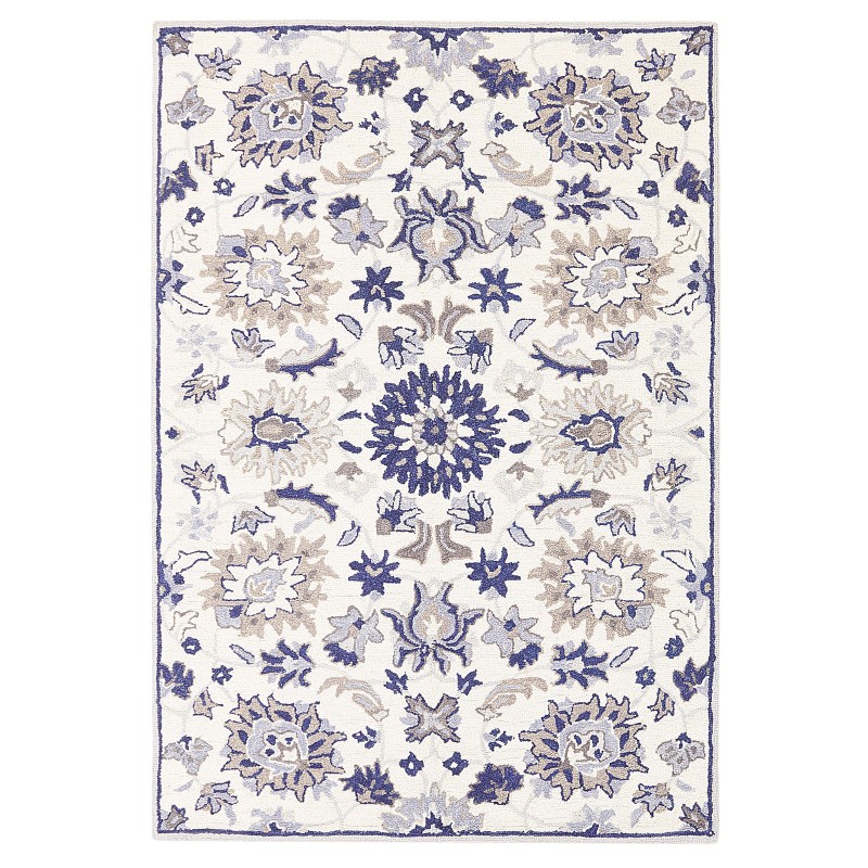 Dywan wełniany 140 x 200 cm beżowo-niebieski KUMRU