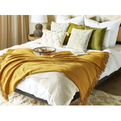 Koc YARSA Bawełna 125 x 150 cm Musztardowy