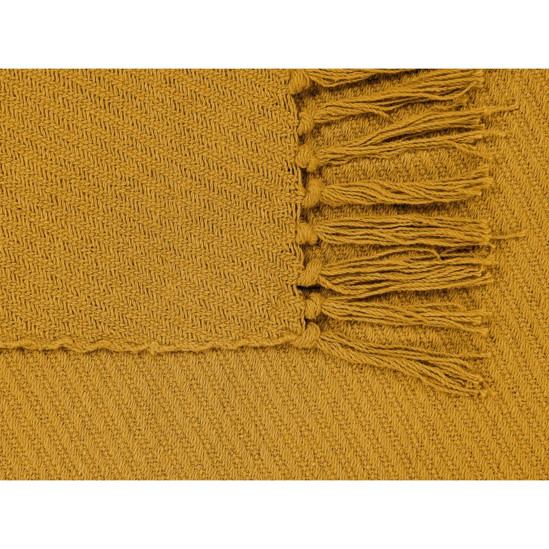 Koc YARSA Bawełna 125 x 150 cm Musztardowy