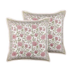 Zestaw 2 poduszek dekoracyjnych CELTIS Bawełna 45 x 45 cm Kolorowy Wzór kwiatowy