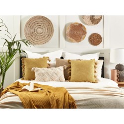 Poduszka dekoracyjna LYNCHIS Bawełna 45 x 45 cm Żółty Jednolity