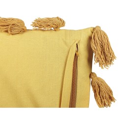 Poduszka dekoracyjna LYNCHIS Bawełna 45 x 45 cm Żółty Jednolity