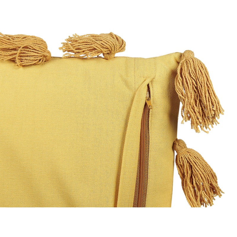 Poduszka dekoracyjna LYNCHIS Bawełna 45 x 45 cm Żółty Jednolity