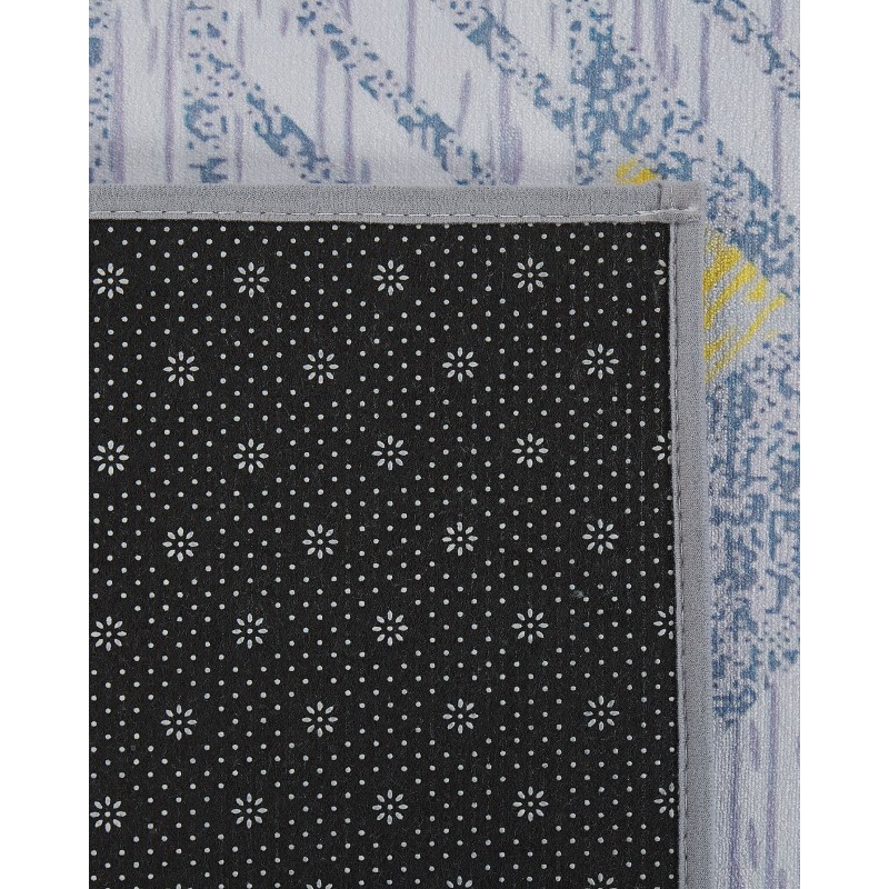 Dywan 80 x 150 cm szaro-żółty KARGI