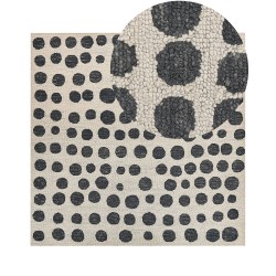 Dywan wełniany 200 x 200 cm beżowo-czarny HAVRAN