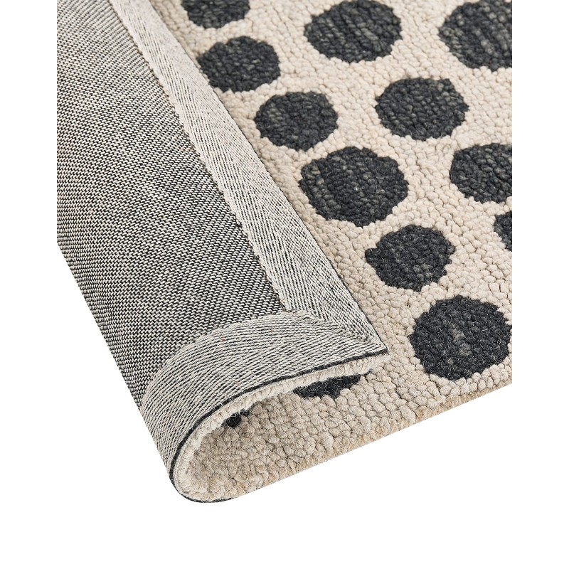 Dywan wełniany 200 x 200 cm beżowo-czarny HAVRAN