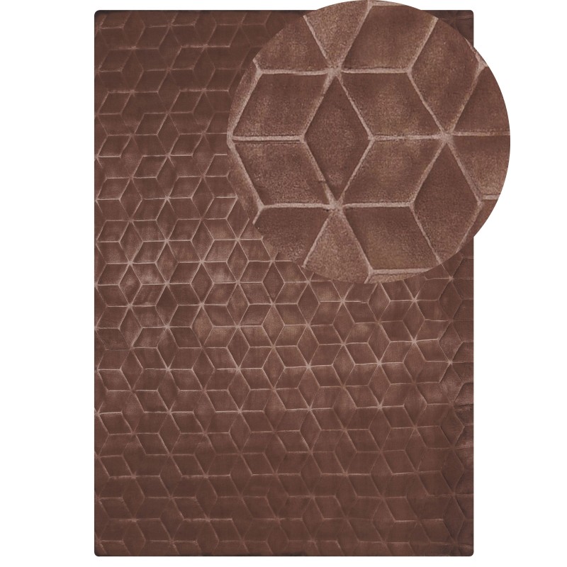 Dywan sztuczne futro królika 160 x 230 cm brązowy THATTA