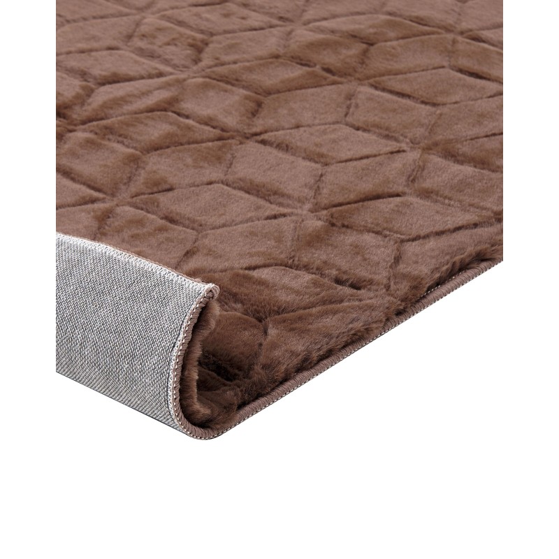 Dywan sztuczne futro królika 160 x 230 cm brązowy THATTA