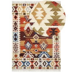 Dywan wełniany kilim 160 x 230 cm wielokolorowy VOSKETAP
