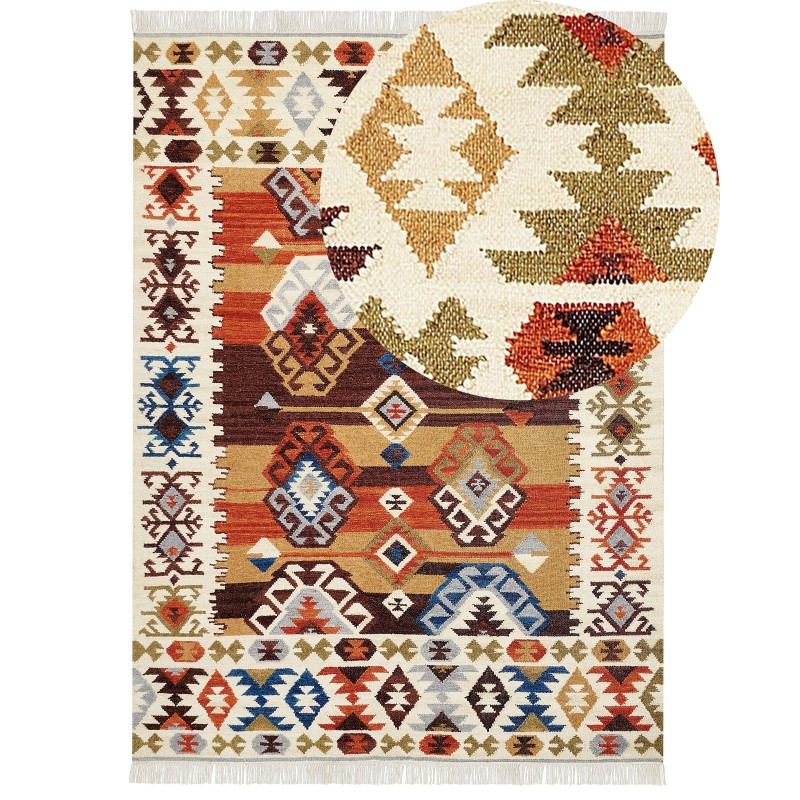 Dywan wełniany kilim 160 x 230 cm wielokolorowy VOSKETAP