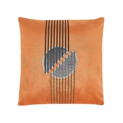 Zestaw 2 poduszek dekoracyjnych CEROPEGIA Welur 45 x 45 cm Pomarańczowy Wzór geometryczny