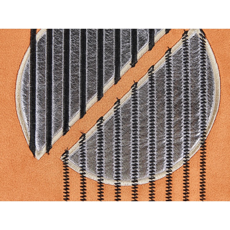 Zestaw 2 poduszek dekoracyjnych CEROPEGIA Welur 45 x 45 cm Pomarańczowy Wzór geometryczny