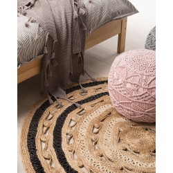 Dywan okrągły z juty ⌀ 140 cm beżowy GOYNE