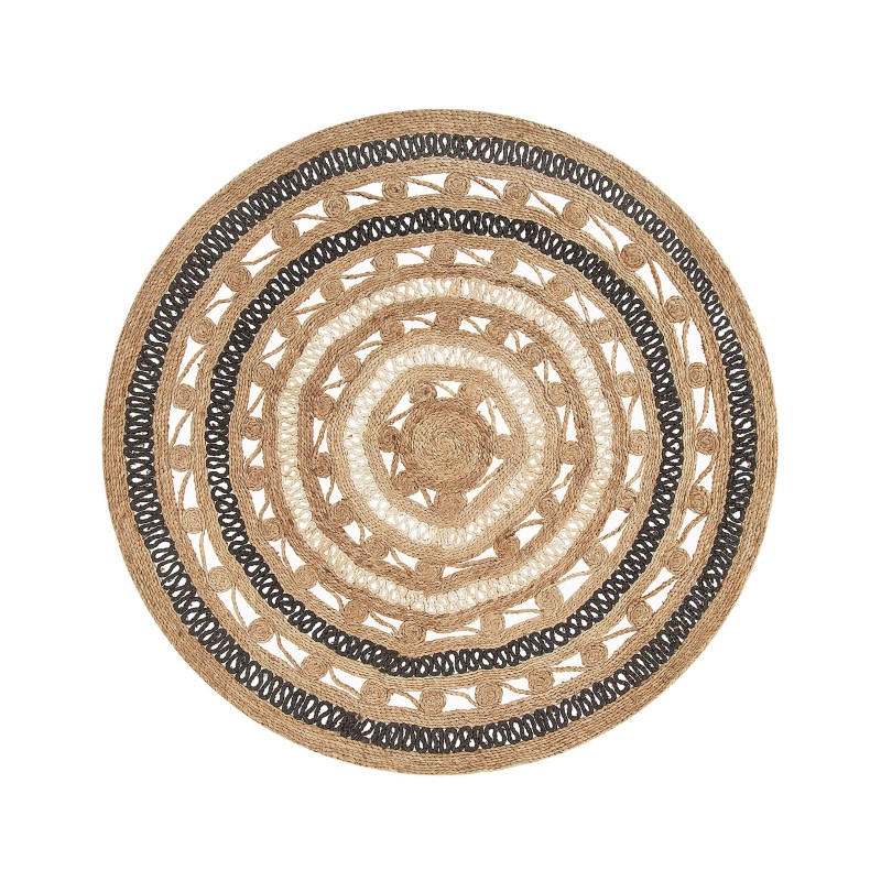 Dywan okrągły z juty ⌀ 140 cm beżowy GOYNE