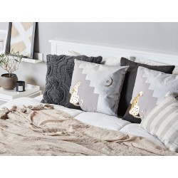 Zestaw 2 poduszek dekoracyjnych DIGITALIS Bawełna 45 x 45 cm Szary Wzór abstrakcyjny