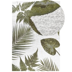 Dywan bawełniany motyw liści 200 x 300 cm zielony BARZAH