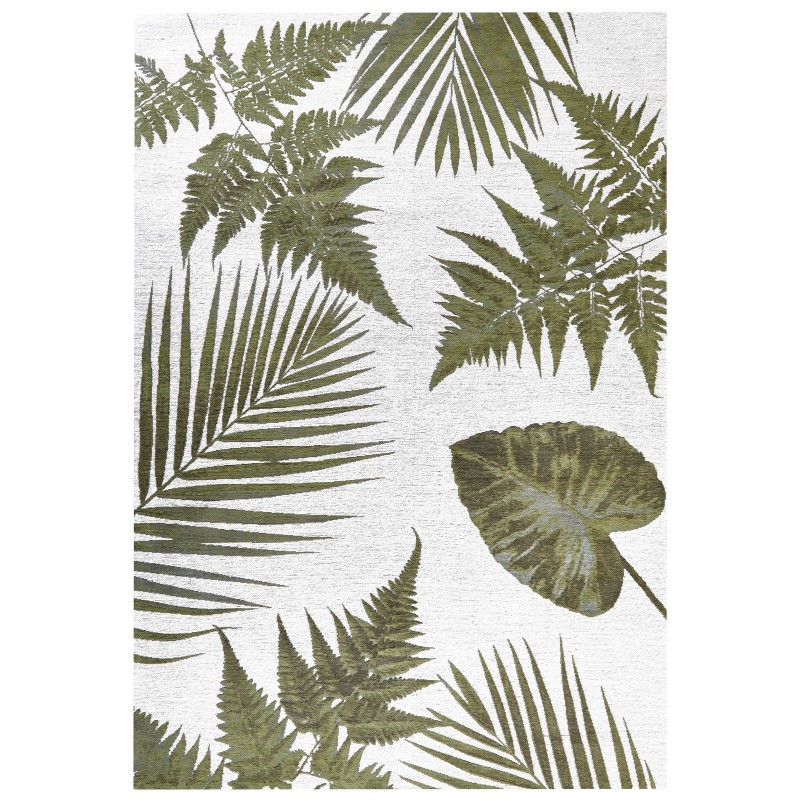 Dywan bawełniany motyw liści 200 x 300 cm zielony BARZAH