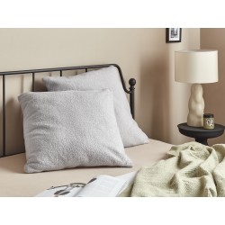 Zestaw 2 poduszek dekoracyjnych LEUZEA Boucle 60 x 60 cm Szary Jednolity