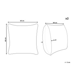 Zestaw 2 poduszek dekoracyjnych LEUZEA Boucle 60 x 60 cm Szary Jednolity