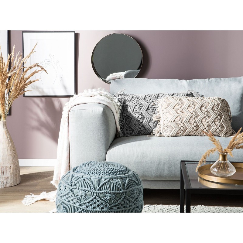 Poduszka dekoracyjna KIRIKKALE Bawełna 30 x 45 cm Szary Wzór geometryczny