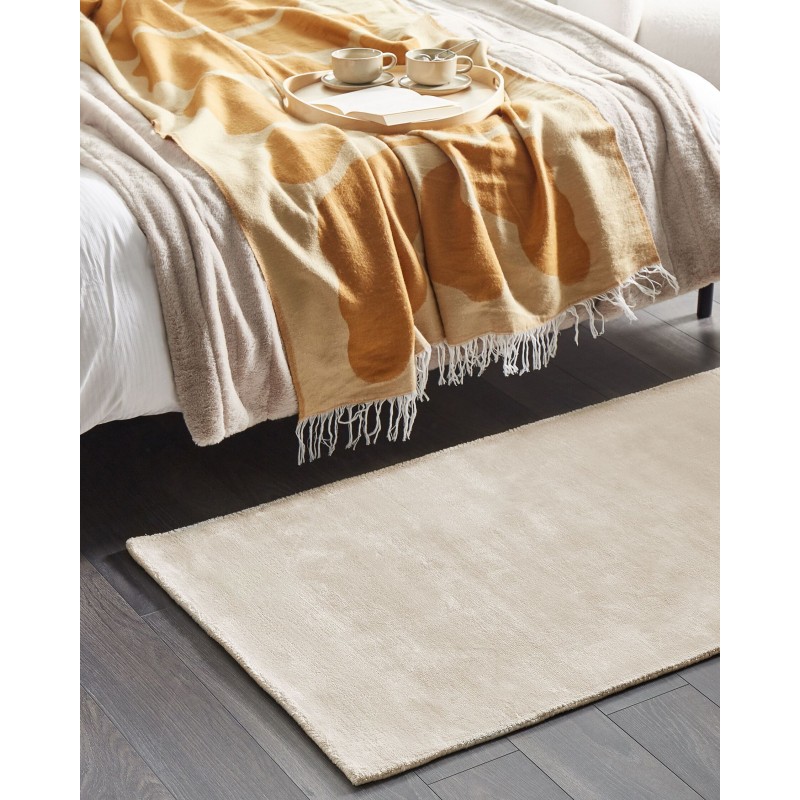 Dywan z wiskozy 80 x 150 cm jasnobeżowy GESI II